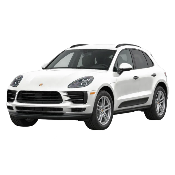 white 2020 Porsche Macan front three-quarter (facing left) view