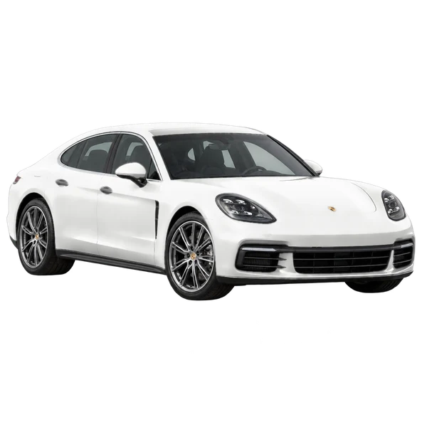 white 2027 Porsche Panamera front three-quarter (facing left) view