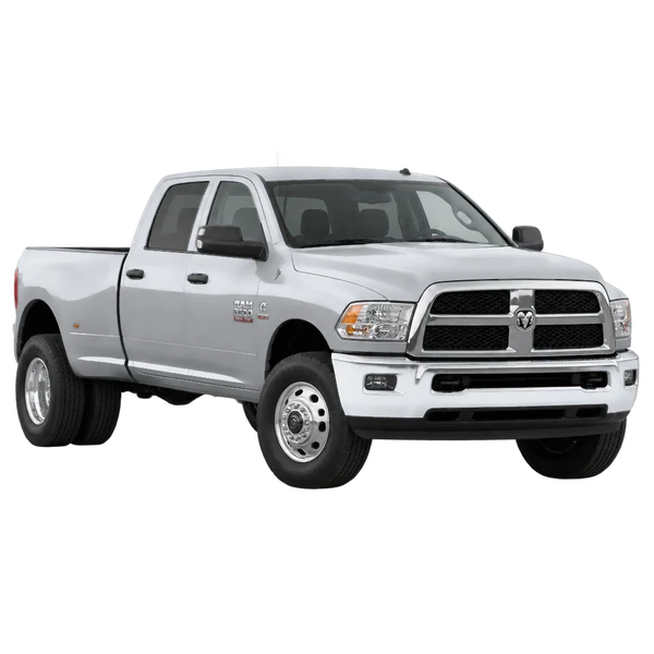silver 2018 Ram 3500 front three-quarter (facing left) view