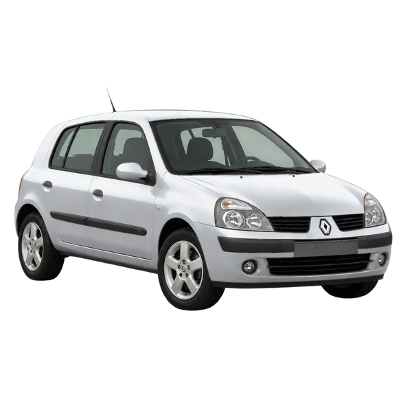 silver 2005 Renault Clio front three-quarter (facing left) view