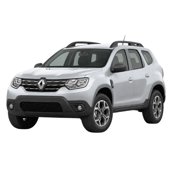 silver 2022 Renault Duster front three-quarter (facing left) view