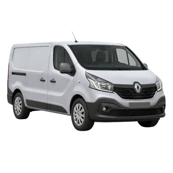 silver 2015 Renault Trafic front three-quarter (facing left) view