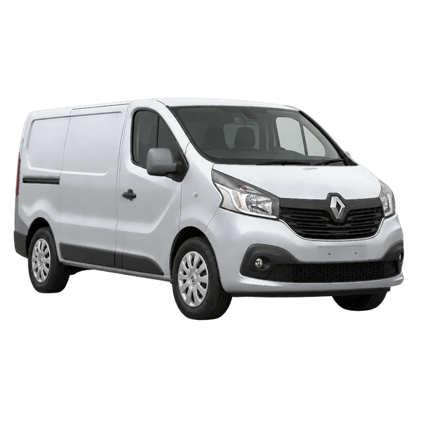 silver 2018 Renault Trafic front three-quarter (facing left) view
