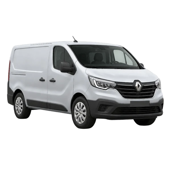 silver 2022 Renault Trafic front three-quarter (facing left) view