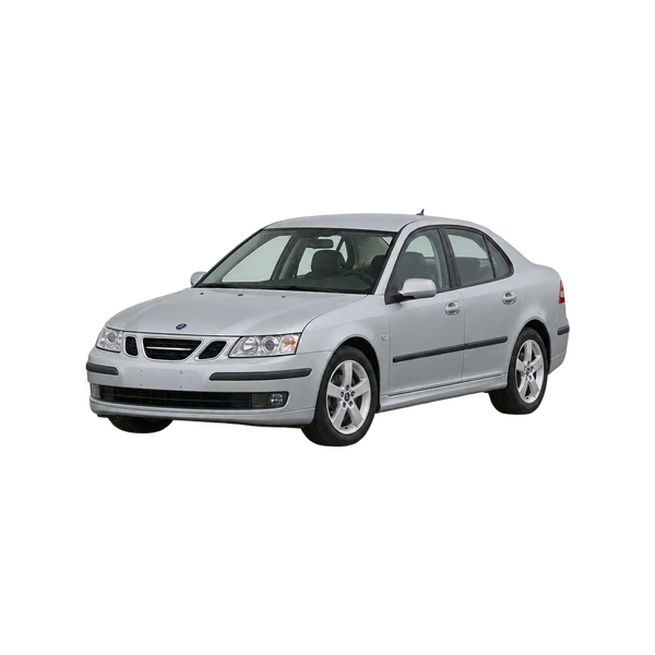 silver 2006 Saab 9-3 front three-quarter (facing left) view