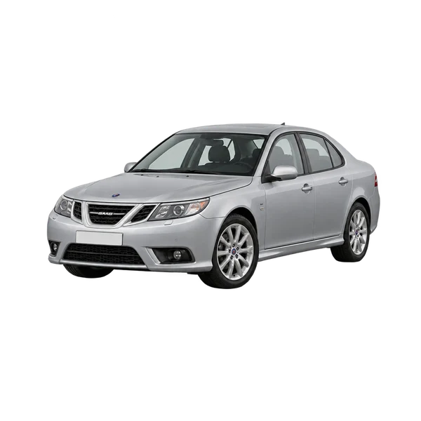 silver 2021 Saab 9-3 front three-quarter (facing left) view