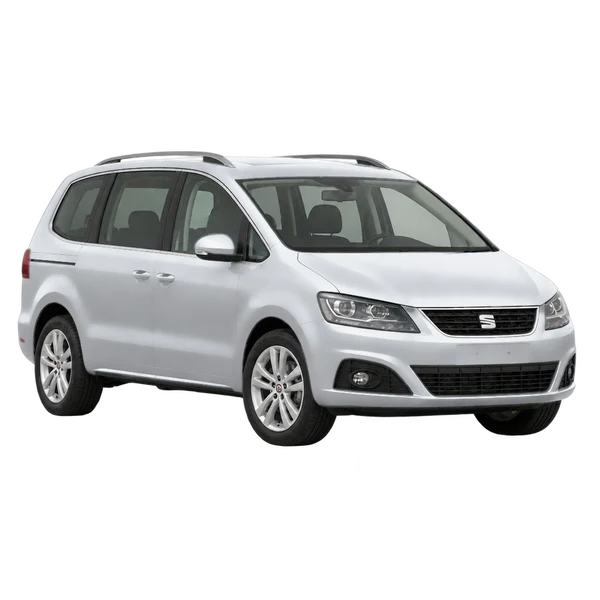 silver 2015 SEAT Alhambra front three-quarter (facing left) view
