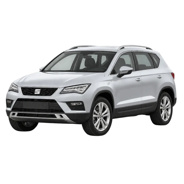 silver 2018 SEAT Ateca front three-quarter (facing left) view