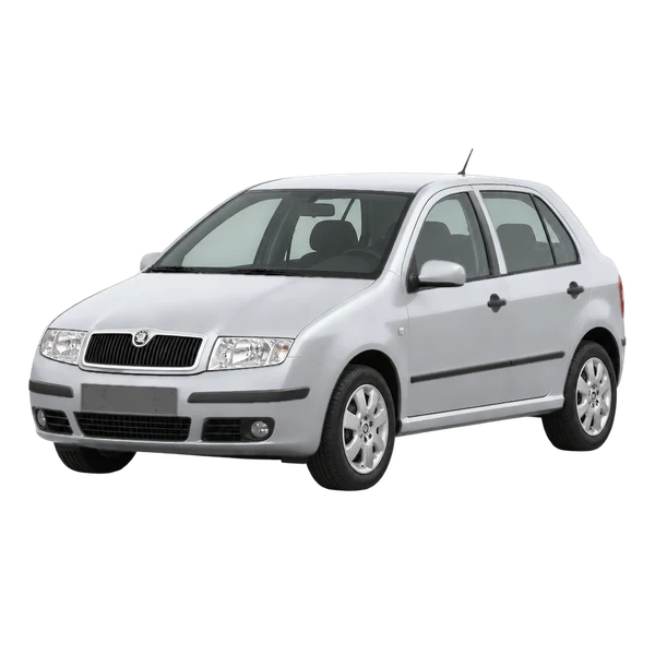 silver 2005 Skoda Fabia front three-quarter (facing left) view