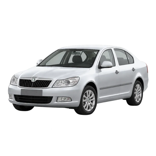 silver 2010 Skoda Octavia front three-quarter (facing left) view