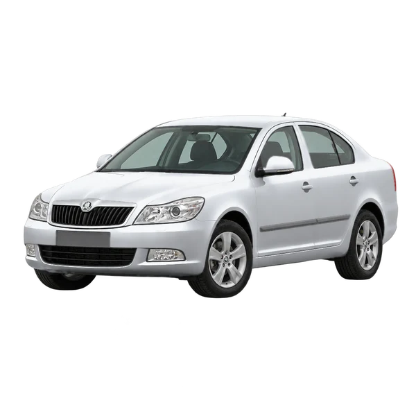 silver 2012 Skoda Octavia front three-quarter (facing left) view