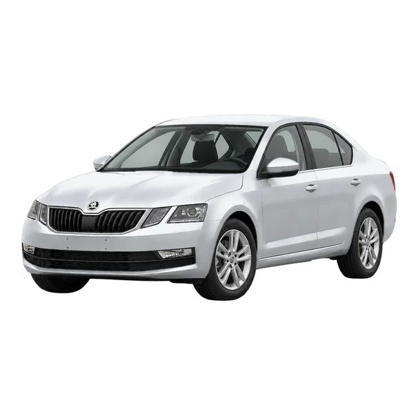 silver 2017 Skoda Octavia front three-quarter (facing left) view