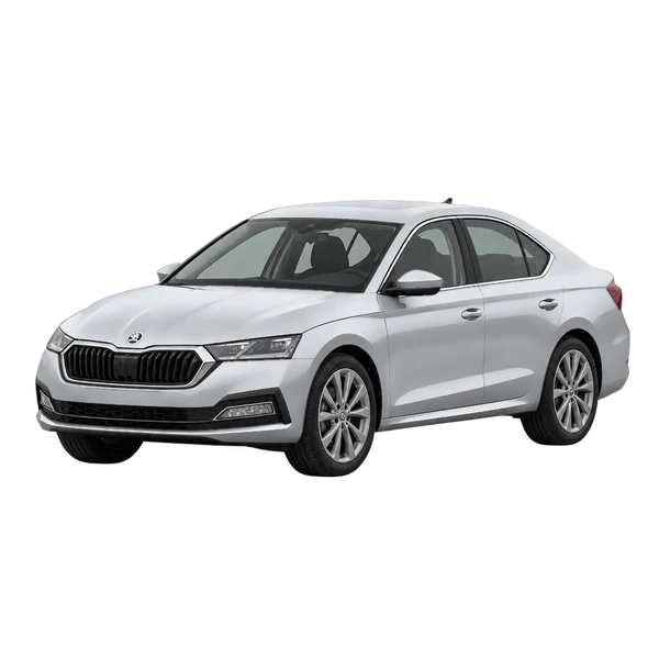 silver 2026 Skoda Octavia front three-quarter (facing left) view