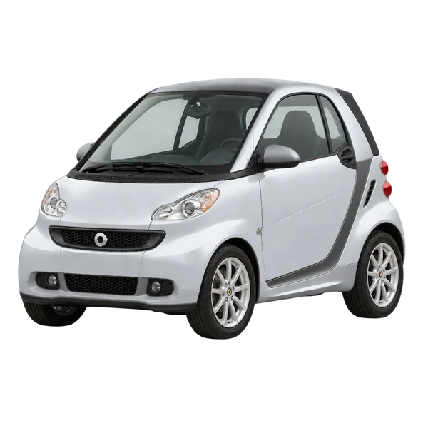 silver 2015 Smart Fortwo front three-quarter (facing left) view