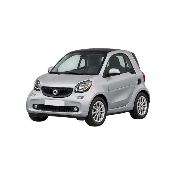 silver 2018 Smart Fortwo front three-quarter (facing left) view