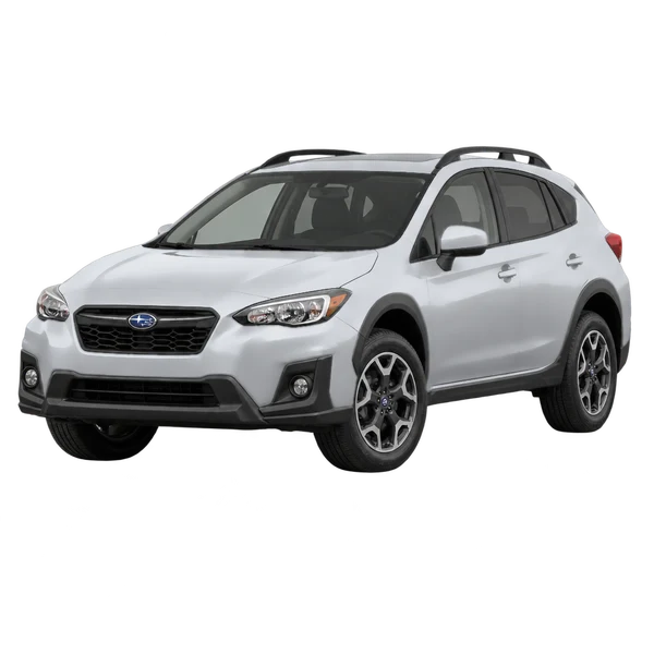 silver 2021 Subaru Crosstrek front three-quarter (facing left) view