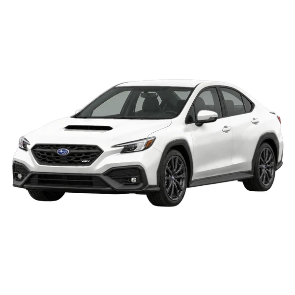 white 2023 Subaru WRX front three-quarter (facing left) view