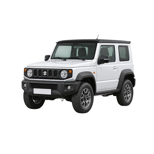white 2019 Suzuki Jimny front three-quarter (facing left) view