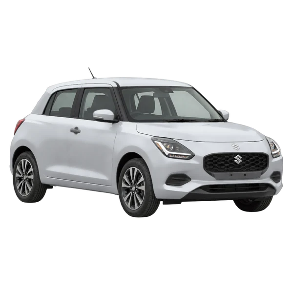 silver 2024 Suzuki Swift front three-quarter (facing left) view
