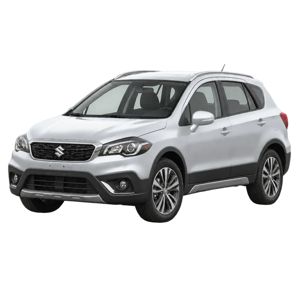 silver 2022 Suzuki SX4 front three-quarter (facing left) view