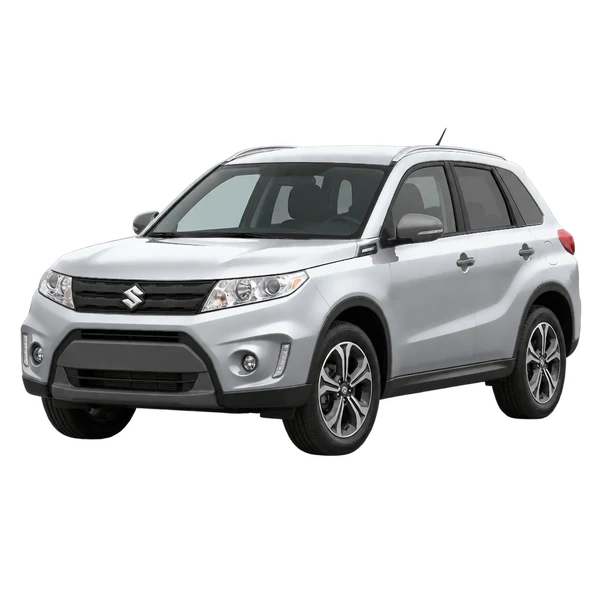 silver 2016 Suzuki Vitara front three-quarter (facing left) view