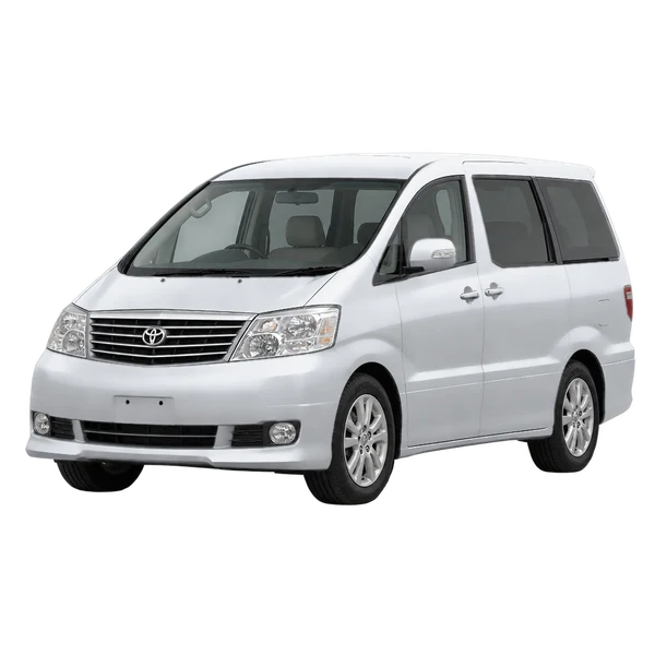 silver 2002 Toyota Alphard front three-quarter (facing left) view