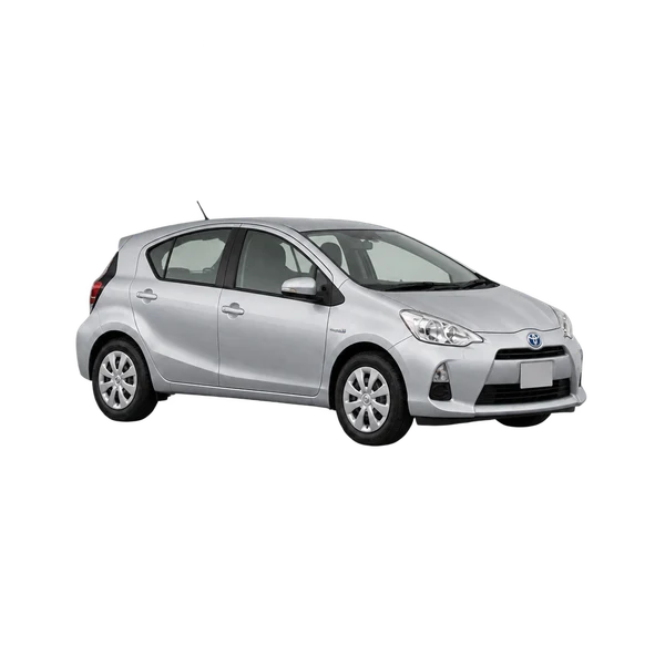 silver 2010 Toyota Aqua front three-quarter (facing left) view