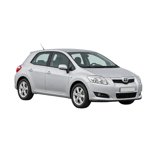 silver 2010 Toyota Auris T2 VVT-I front three-quarter (facing left) view