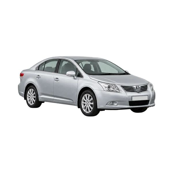 silver 2010 Toyota Avensis T2 D-4D front three-quarter (facing left) view