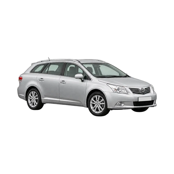 silver 2010 Toyota Avensis TR D-CAT front three-quarter (facing left) view
