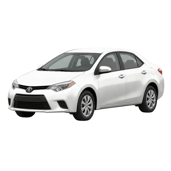 white 2015 Toyota Corolla front three-quarter (facing left) view