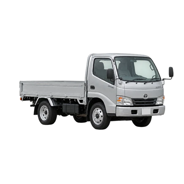 silver 2000 Toyota Dyna front three-quarter (facing left) view