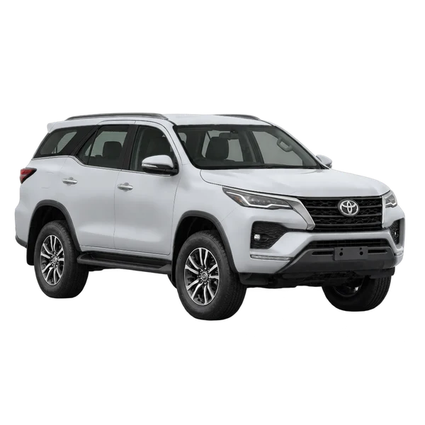 silver 2025 Toyota Fortuner front three-quarter (facing left) view
