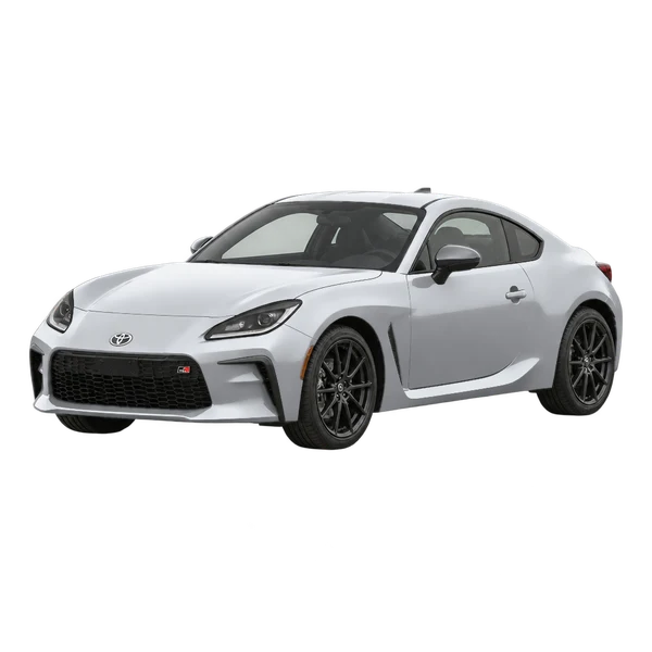 silver 2024 Toyota GR 86 front three-quarter (facing left) view