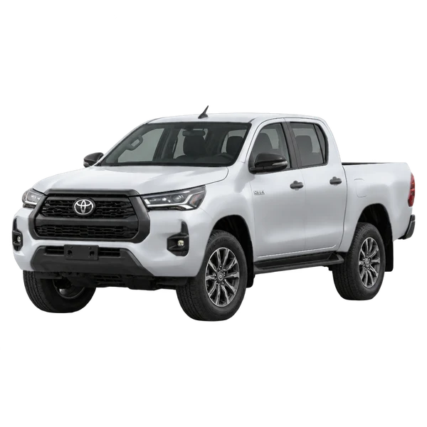silver 2026 Toyota Hilux front three-quarter (facing left) view