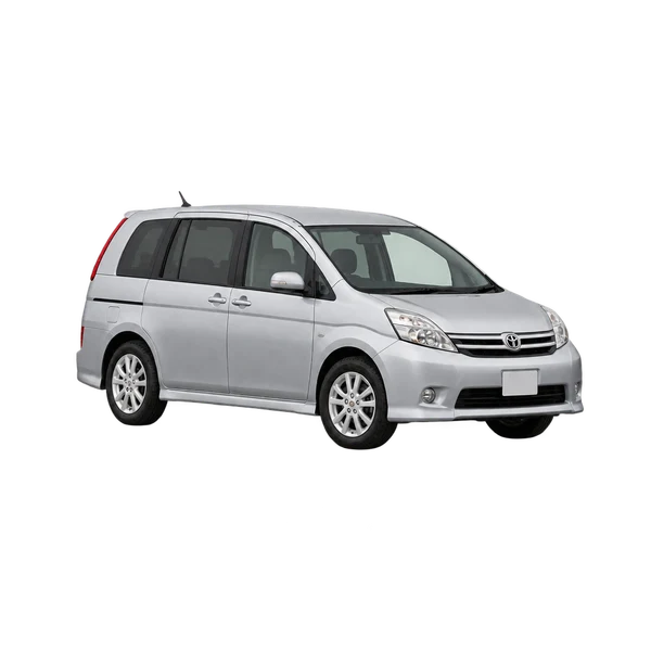 silver 2010 Toyota Isis front three-quarter (facing left) view