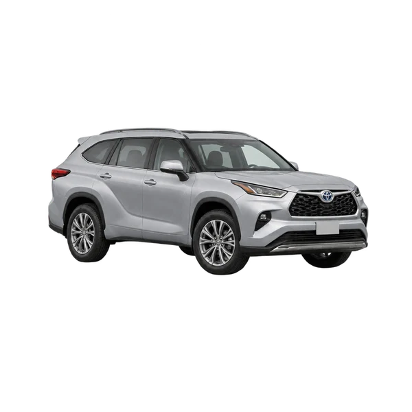 silver 2025 Toyota Kluger front three-quarter (facing left) view