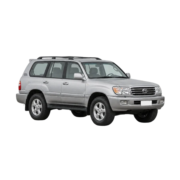 silver 2000 Toyota Landcruiser 100 4.2TD front three-quarter (facing left) view