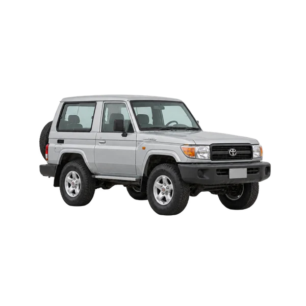 silver 2000 Toyota Landcruiser 70 4.2D HB front three-quarter (facing left) view