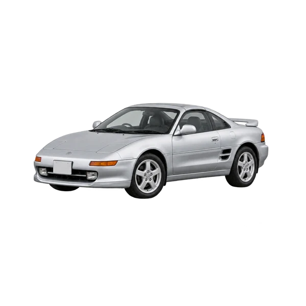 silver 2000 Toyota MR2 front three-quarter (facing left) view