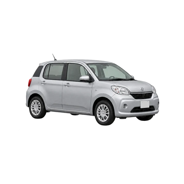 silver 2020 Toyota Passo front three-quarter (facing left) view