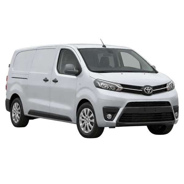 silver 2020 Toyota Proace front three-quarter (facing left) view