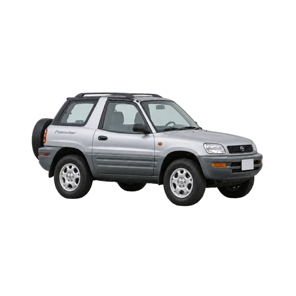 silver 1995 Toyota RAV4 Funcruiser front three-quarter (facing left) view