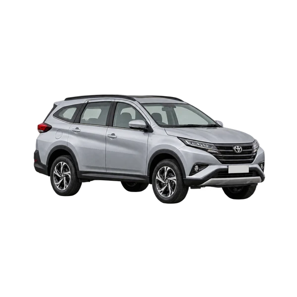 silver 2020 Toyota Rush front three-quarter (facing left) view
