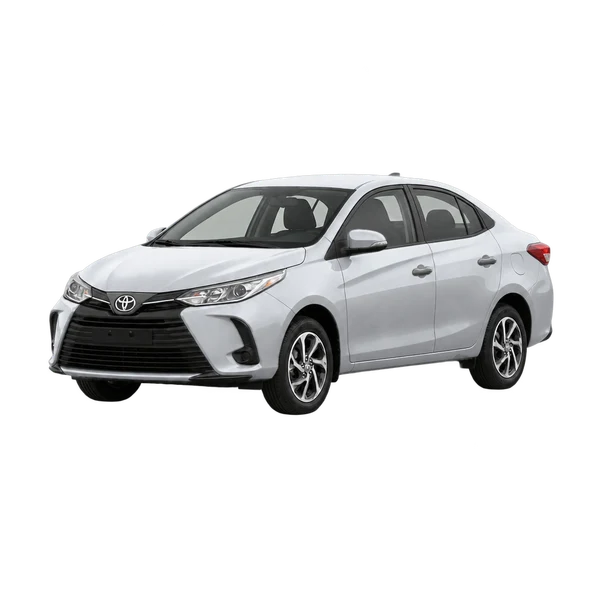 silver 2022 Toyota Vios front three-quarter (facing left) view