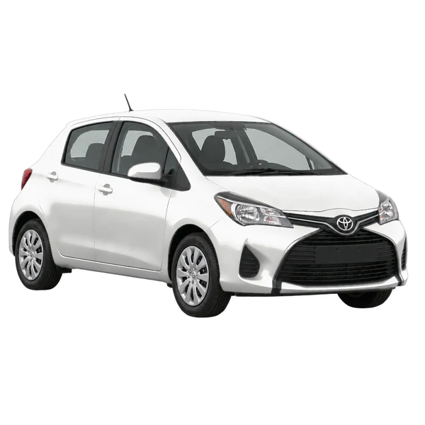 white 2015 Toyota Yaris front three-quarter (facing left) view