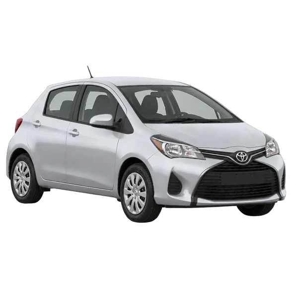 silver 2015 Toyota Yaris front three-quarter (facing left) view