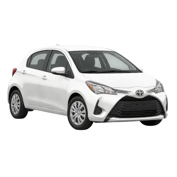 white 2021 Toyota Yaris front three-quarter (facing left) view