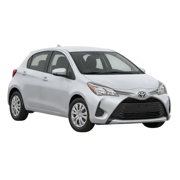 silver 2021 Toyota Yaris front three-quarter (facing left) view