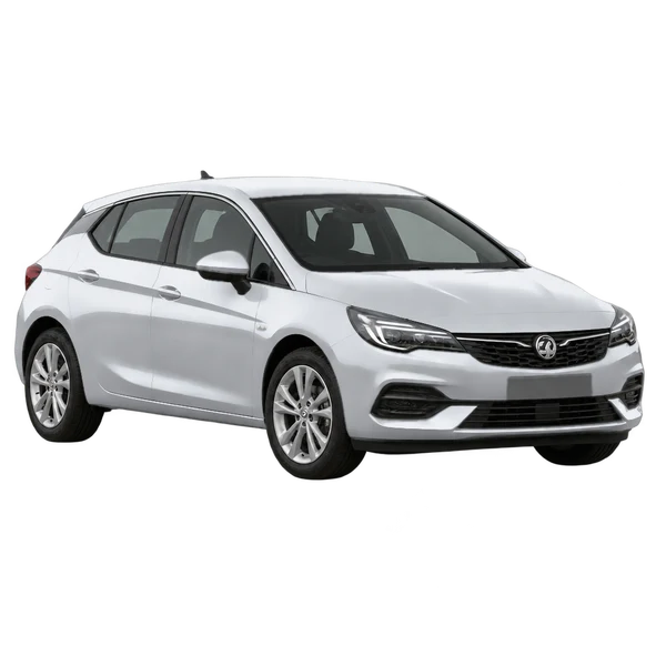 silver 2022 Vauxhall Astra front three-quarter (facing left) view